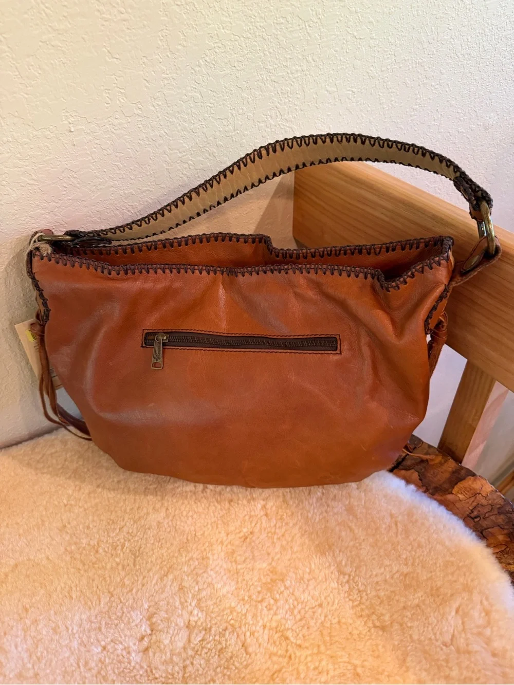 NEW PATRICIA NASH Vincenzo Zig Zag Patchwork Hobo Purse Leather